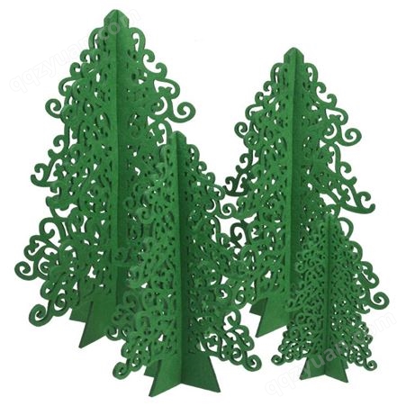  毛毡圣诞树装饰品立体圣诞节日红绿装扮树摆件布置
