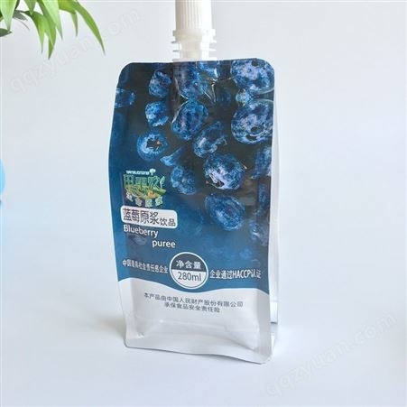 铝箔吸嘴袋自立袋 山东厂家供应食品密封液体吸嘴包装袋 蓝莓果汁铝箔袋