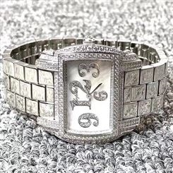 名表回收寄卖-奢盟汇-萧邦女士系列腕表-石英机芯-原镶钻石-萧邦二手手表鉴定