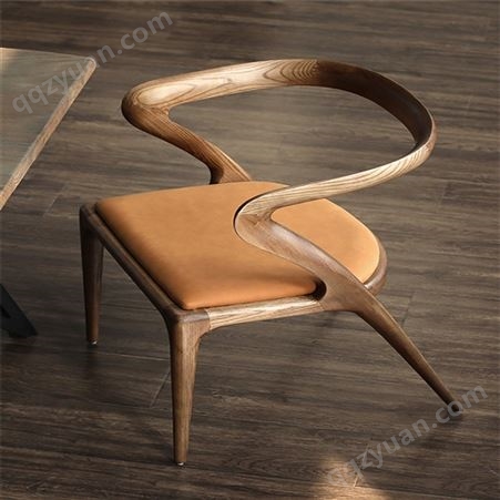 青岛咖啡椅生产厂家 实木橡木咖啡椅 洽谈咖啡椅 布艺时尚简约