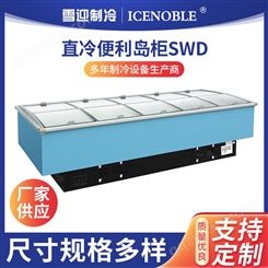 雪迎直冷便利岛柜SWD 商用冰淇淋冷冻食品展示柜 推拉门卧式冰柜厂家