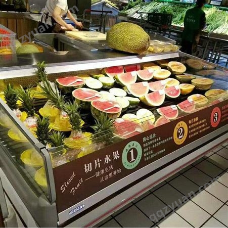 商用平口柜超市鲜肉海带小菜服务柜 平口生鲜服务柜 商场生鲜柜鲜肉展示柜