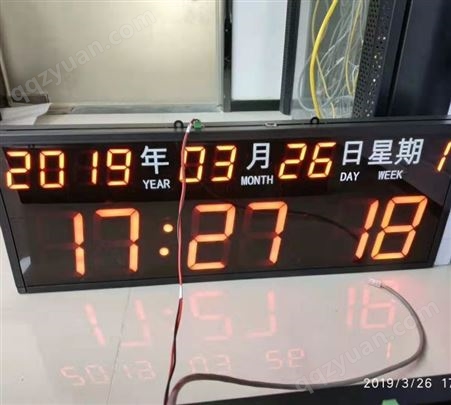 同步电子-显示年月日时分秒星期温湿度模拟款式时钟不刺眼不反光