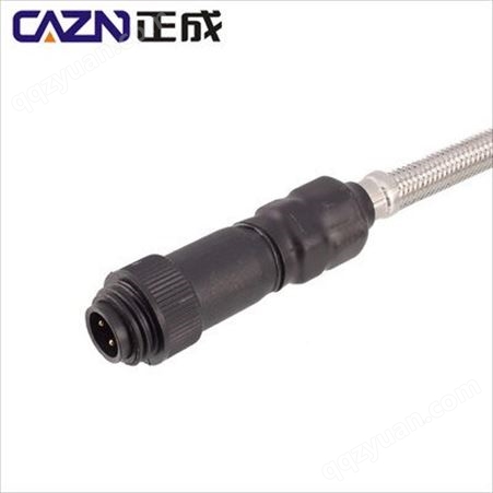 CAZN正成 振动传感器MIL-C-5015 3106A10-4S转RD24连接器4芯不锈钢波纹管