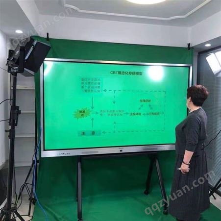 校园微课慕课室简易搭建 金课网课录制设备 贴墙绿皮PPT板书课堂