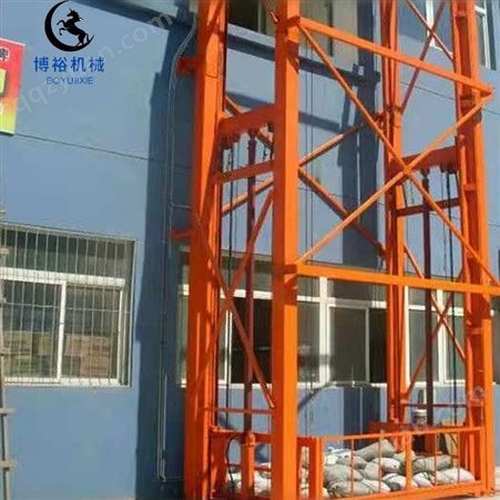 货梯厂家排名 济南博裕导轨式升降货梯厂家  货物提升机操作简单