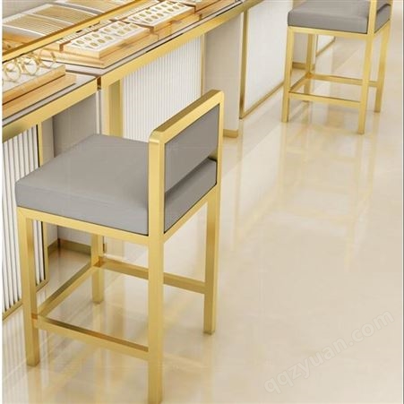 鼎富DF-TJ022珠宝店椅子凳子 不锈钢吧台凳 柜台收银椅 前台高脚凳