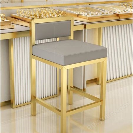 鼎富DF-TJ022珠宝店椅子凳子 不锈钢吧台凳 柜台收银椅 前台高脚凳