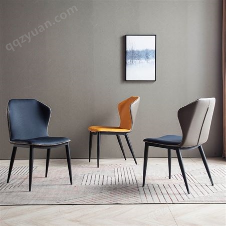 意式餐椅家用现代简约北欧餐厅轻奢皮餐椅DF-026