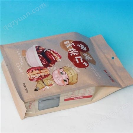 红枣牛皮纸包装袋 定制八边封坚果红枣核桃农副产品牛皮纸包装袋