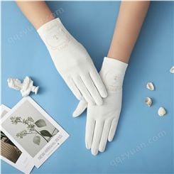 棉质蕾丝边手套 东弘生产 透气棉质防晒手套 批发生产 全指防晒手套