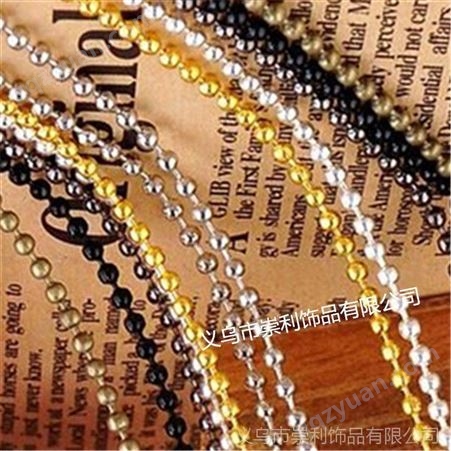 DIY饰品配件2.4mm珠链铁质毛衣链成品链 项链配件批发 波仔链