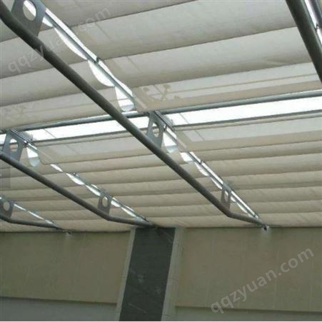 拉平式遮阳帘 天棚帘 铝合金结构大型商场 室内专用