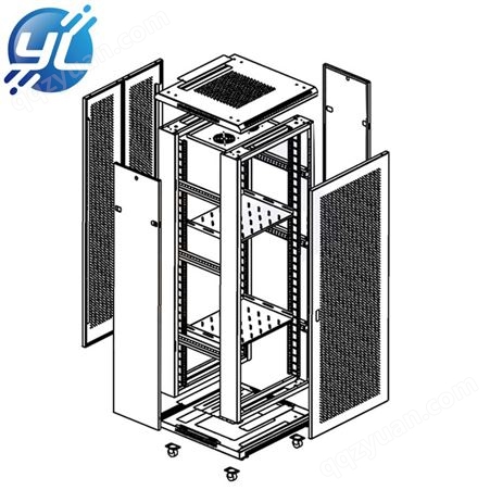 网络落地机柜 钢化玻璃机柜加工 冷轧钢机柜定制
