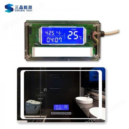 智能浴室镜卫生间LCD液晶屏时钟温度触控蓝牙音响灯光控制模块
