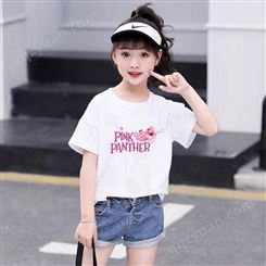 山东青岛服装城反季休闲卡通中小童T恤韩版夏季短袖