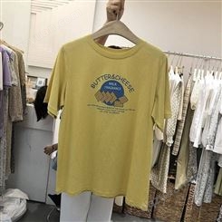韩版T恤短袖库存服装地摊货女式上衣纯棉短袖女装上衣