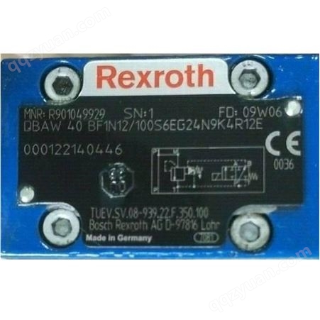 REXROTH电磁溢流阀DBAW40BF1N1X/100S6EG24N9K4R12E R901049