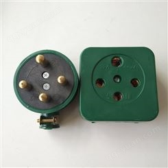 三相四线32A插头插座 绿色橡皮抗摔工业插座 圆孔插座
