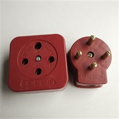 工业插座 三相四线25A插头插座 圆孔红色