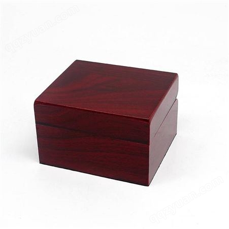手表盒翻盖木盒定做 木质红色手表盒首饰礼品包装盒定制LOGO 木质礼品盒工厂