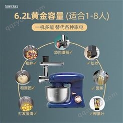 SANLIDA厨师机家用小型和面机全自动多功能揉面机搅面打蛋鲜奶机