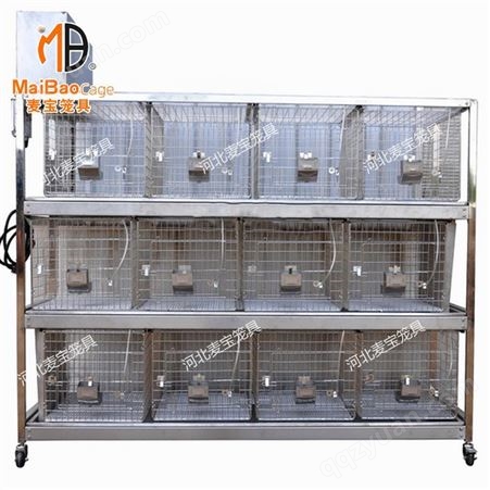 养殖设备 干养式不锈钢实验兔笼 连体自动化三层兔笼 繁育笼