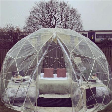 露营网红餐厅 PVC透明帐篷屋 4米直径海外星空球形篷房
