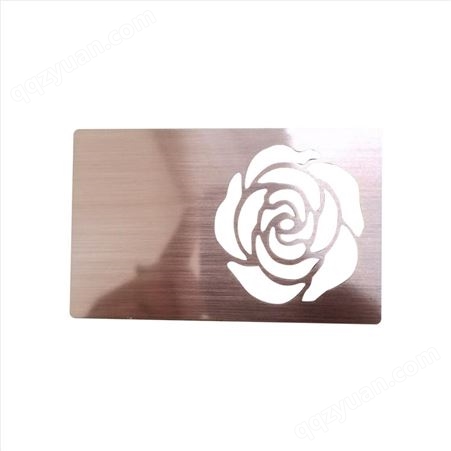 红红火火供应不锈钢金属卡定制拉丝会员卡 设计玫瑰金卡 镂空名片磨砂腐蚀卡片