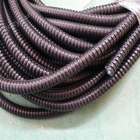 供应宏伟区 国标加厚包塑金属软管 pvc披覆金属软管阻燃蛇皮管厂