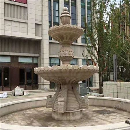 风水球石雕喷泉 户外公园庭院养鱼池欧式水钵装饰流水摆件雕塑