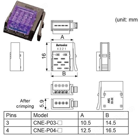 韩国autonics连接器CNE-P04-OG奥托尼克斯传感器端子