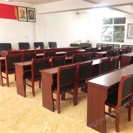 会议室会议桌椅组合1.2米双人油漆木皮培训教室长条桌办公桌