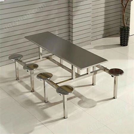 员工餐桌椅2人位4人位组合拆装不锈钢员工条凳食堂餐桌椅