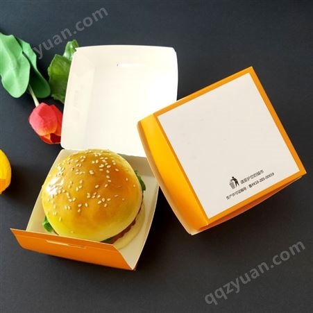 定做汉堡盒 免折成型汉堡打包纸盒 外卖烘焙食品包装盒