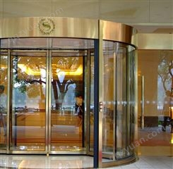 豪华弧形感应玻璃门 透明平移门 商场清洁平移门 专业玻璃门